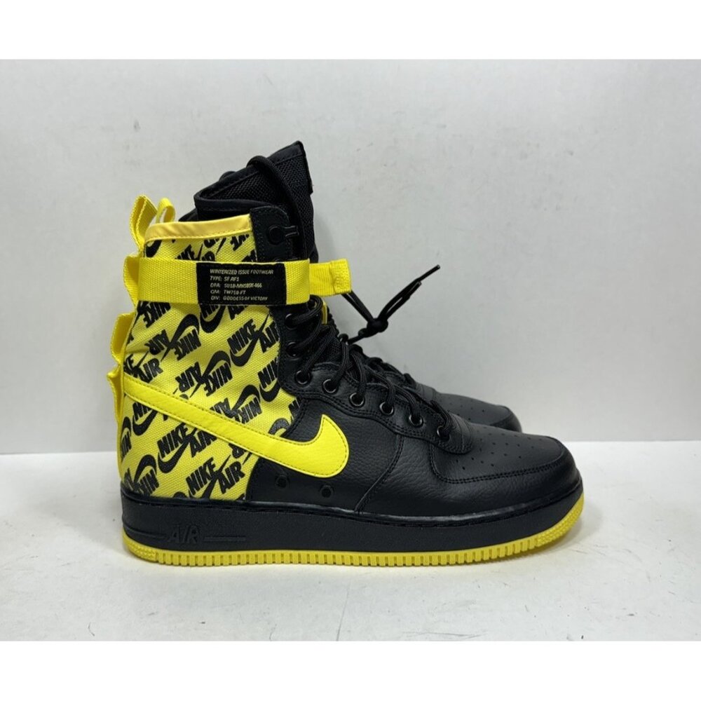 Nike SF‎ Air Force 1 High Men's Size 11 Shoes Black Dynamic Yellow AR1955-001